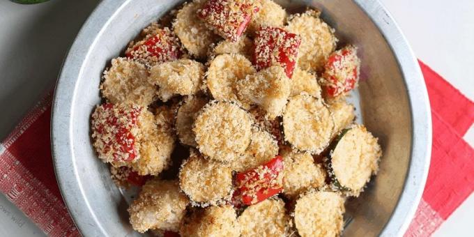 Groenten in de oven met Parmezaanse kaas en paprika