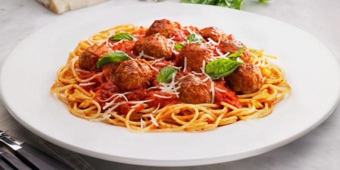 Spaghetti met gehaktballetjes