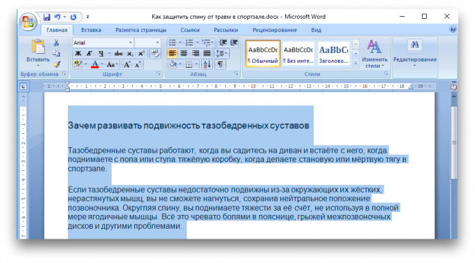 Microsoft Word sneltoetsen