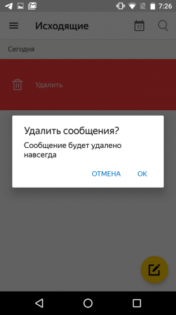 Hoe u het verzenden van een brief in Yandex.mail annuleert: klik op de "Winkelwagen"