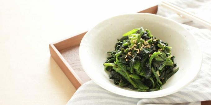 Koreaanse salade die ervoor zorgt dat je verliefd wordt op spinazie