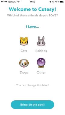 Cutesy voor iOS - de meest positieve social network