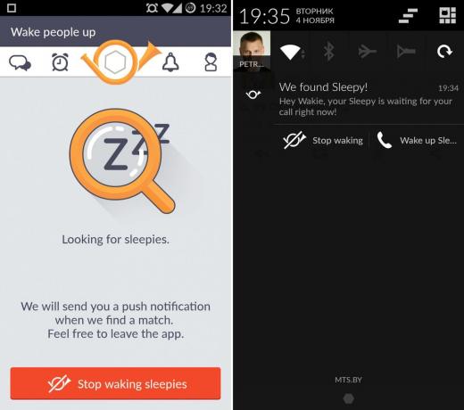 Automatisch zoeken voor het slapen in Wakie voor Android