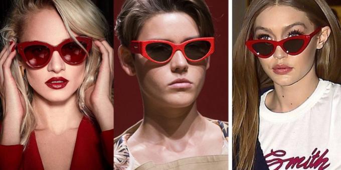 Women's zonnebril in een rood kader