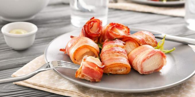 Zoete kipfilets omwikkeld met bacon