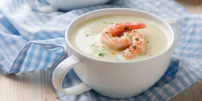 Recepten: Cream soep met garnalen