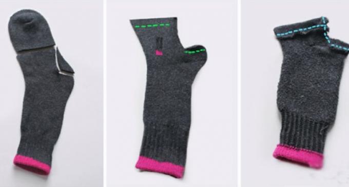 Hoe om giften op New Year's Eve te maken met zijn eigen handen: wanten uit oude sokken