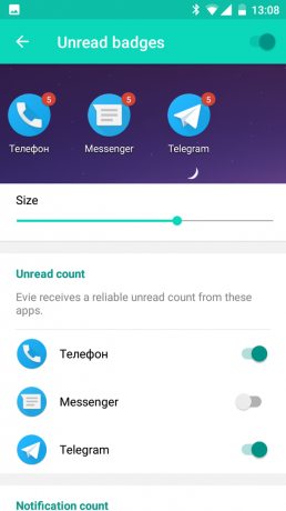 Evie Launcher: instelling Icon