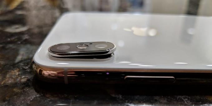 Breekbaar glas iPhone-camera XS Max: module wordt bewogen wordt van het lichaam