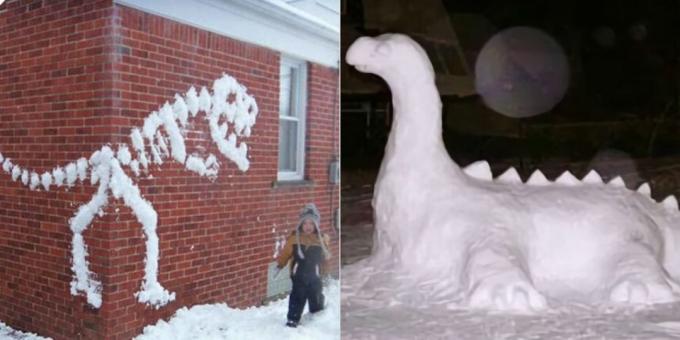 Dinosaurus van sneeuw