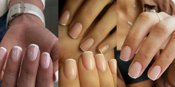 Mooie manicure voor korte nagels: klassiek Frans