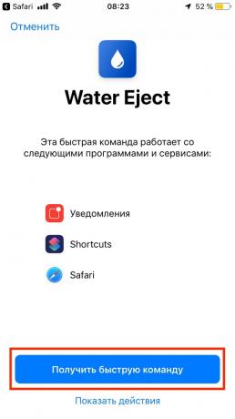 Als er water in de iPhone krijgt: de knop "Get the command prompt"