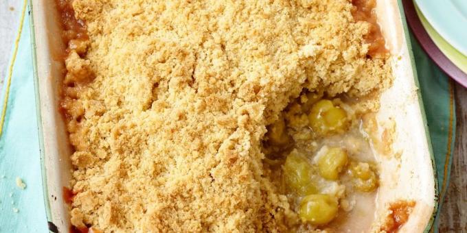 Recepten uit kruisbes: kruisbes crumble met