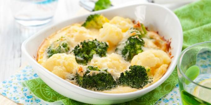 Ovenschotel met bloemkool en broccoli