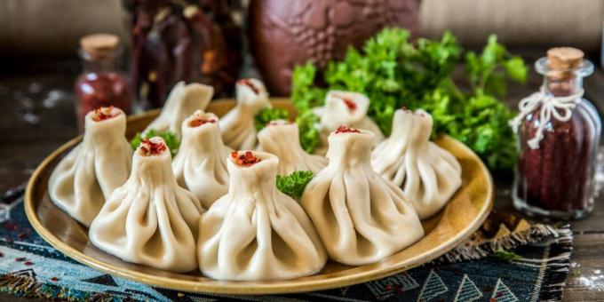 Khinkali met lamsvlees en munt