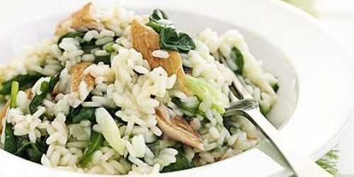 Recept voor risotto met vis en spinazie