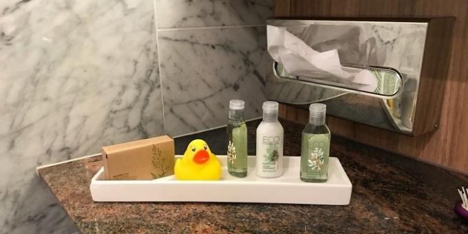 dienst hotels: eend in de badkamer