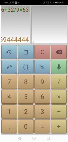 Calculator voor Android: Het venster van een andere berekening