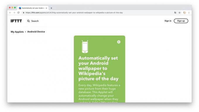 Actie Automation met IFTTT recepten: Downloadbare wallpapers van "Wikipedia"