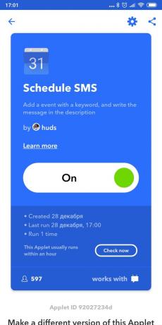 Planning SMS naar Android: IFTTT