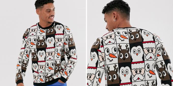 Kerstmis trui met een doorlopend patroon van Asos ontwerp