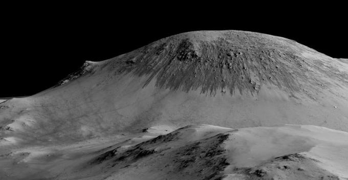 Water op Mars laat donkere vlekken op de hellingen