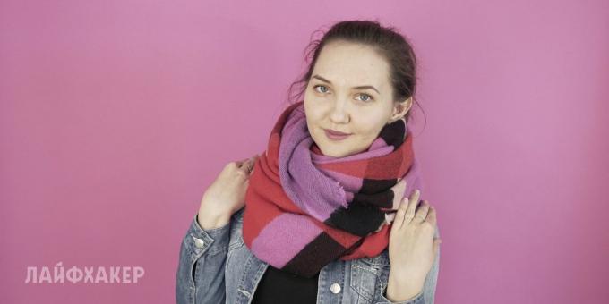 Hoe maak je een sjaal te binden: smalle kraag