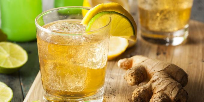Afslanken cocktail met gember, citroen en honing