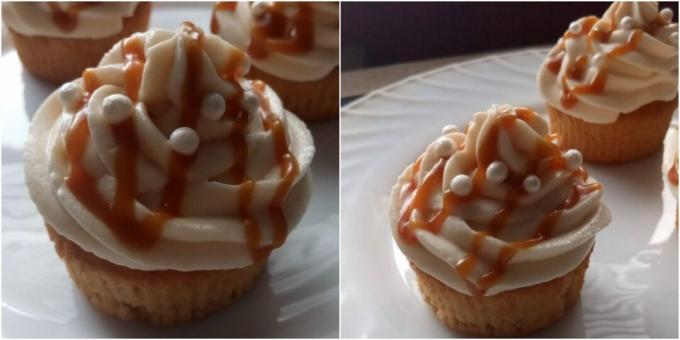 Cupcakes met karamel en botercrème: een eenvoudig recept