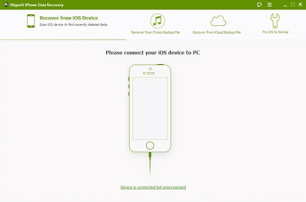 iSkysoft iPhone Data Recovery: Sluit de smartphone op PC