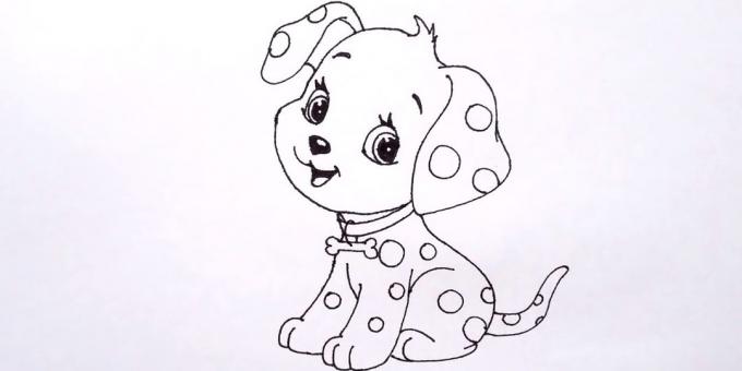 Hoe maak je een zittende hond in cartoon-stijl tekenen