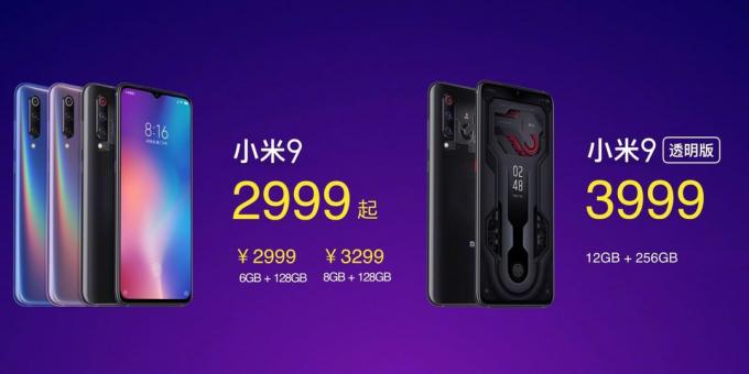 Kenmerken Xiaomi Mi 9: Prijzen