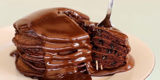 Hoe maak je chocolade pannenkoeken koken: recept