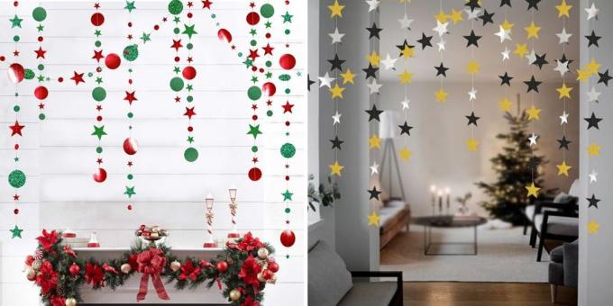 Producten met AliExpress, die zal bijdragen aan het creëren van een kerststemming: Paper Garland