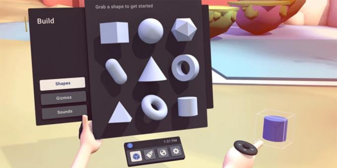 items in het online spel te creëren voor VR-bril Facebook Horizon