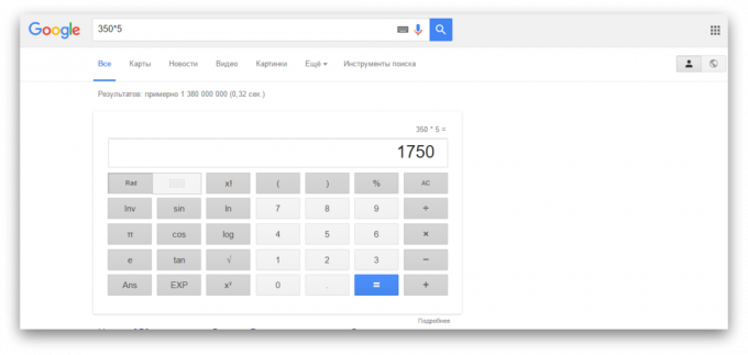 Zoek in Google: Calculator