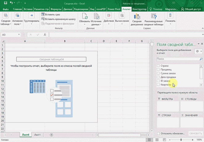 Voorbeeld draaitabel in Excel