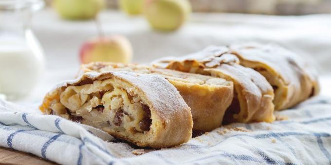 Strudel met appels in gebak: makkelijk recept