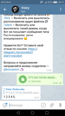 Telegram-bot Voicy zet spraak om tekst