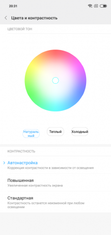 Overzicht Xiaomi redmi Toelichting 6 Pro: kleurinstellingen