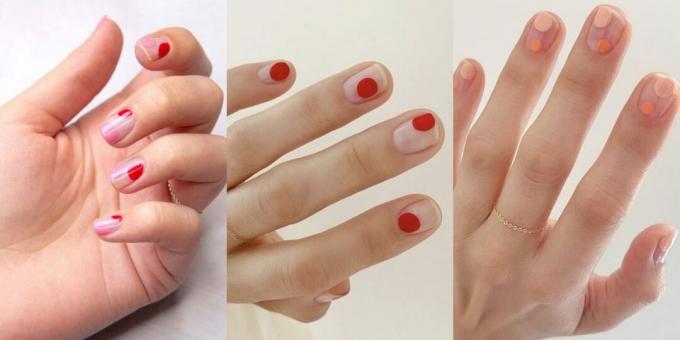 Manicure-ideeën voor korte nagels: druppels
