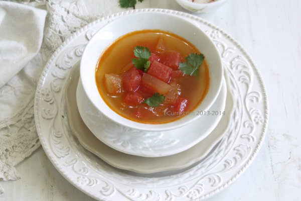 Spicy watermeloen soep