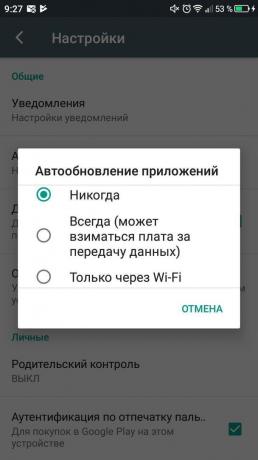 Disable auto-update op Android. Instellingen van Automatische updates