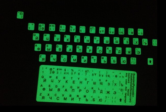 Fluorescente labels voor keyboard