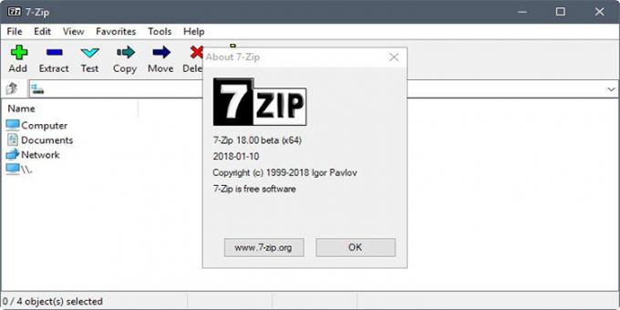 7zip - een gratis programma voor het creëren en uitpakkende archieven