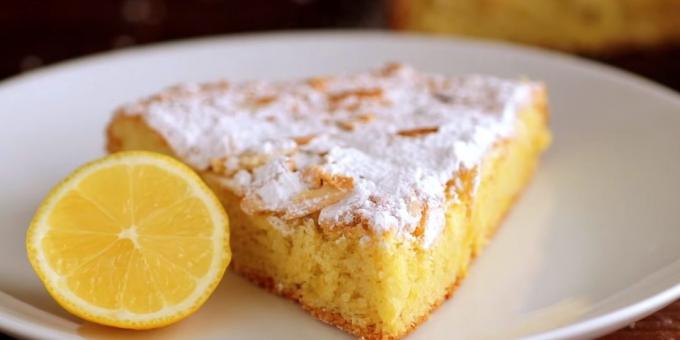 Lemon-amandel cake zonder bloem
