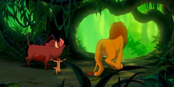 Cartoon "The Lion King": realistisch weergegeven dieren