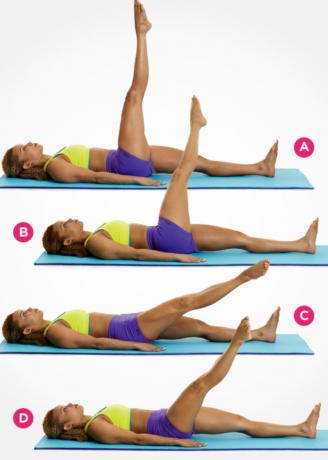 oefeningen van Pilates voor een platte buik cirkelvormige beweging voeten