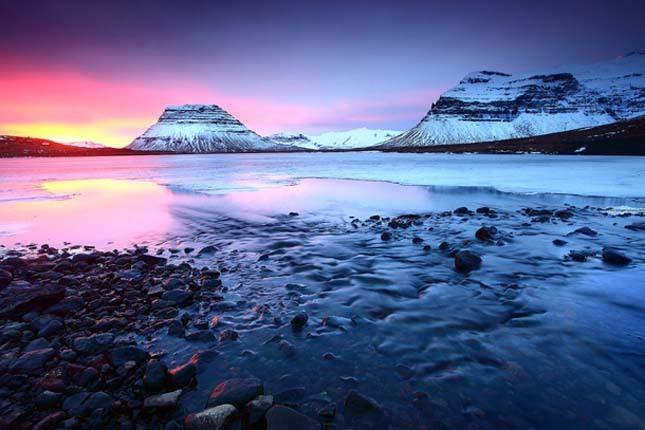 Zonsondergang in IJsland