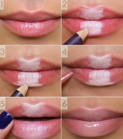 Hoe maak je lippen gezwollen witte potlood